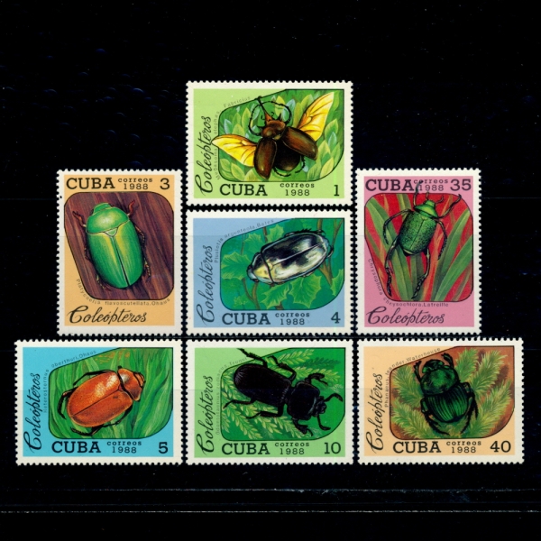 CUBA(����)-#3036~42(7��)-BEETLES(��������)-1988.6.30��