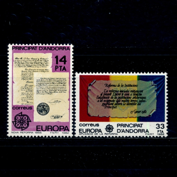 ANDORRA,SPANISH ADMIN(ȵ )-#143~4(2)-EUROPA()-1982.5.12