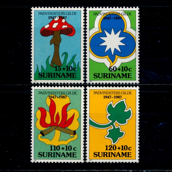 SURINAM()-#B356~9(4)-NATL. GIRL GUIDES MOVEMENT, 40TH ANNIV.(ҳ ̵  40ֳ)-1987.5.7