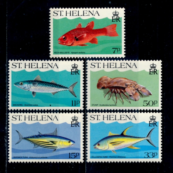 ST.HELENA(Ʈ ﷹ)-#433~7(5)-MARINE LIFE(ؾ )-1985.7.12