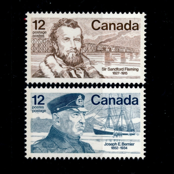 CANADA(ĳ)-#738~9(2)-JOSEPH E. BERNIER, CGS ARCTIC AND SANDFORD FLEMING, RAILROAD BRIDGE( Ƹ Ͽ, ÷)-1977.9.16