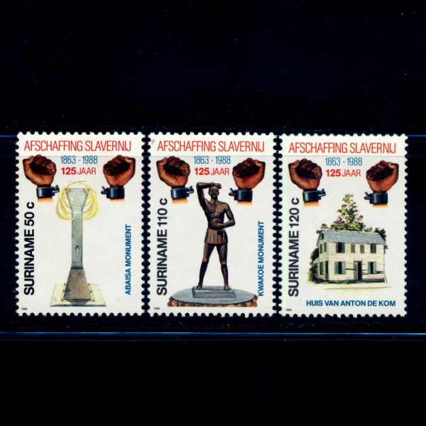 SURINAM()-#816~8(3)-ABOLITION OF SLAVERY, 125TH ANNIV.(뿹   125ֳ)-1988.6.29