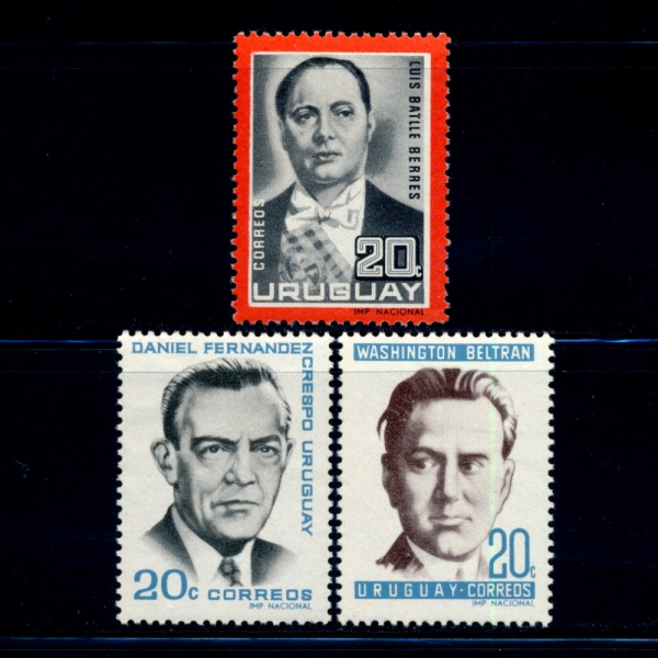 URUGUAY()-#731~3(3)-PORTRAITS(ι)-1966.9.16