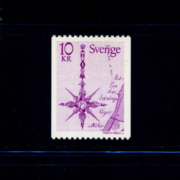 SWEDEN()-#1257-10k-COMPASS ROSE, MAP, 1769(ħ ,)-1978.9.5
