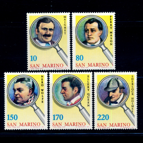 SAN MARINO(�긶����)-#949~53(5��)-FICTIONAL DETECTIVES(������ Ž��)-1979.7.12��