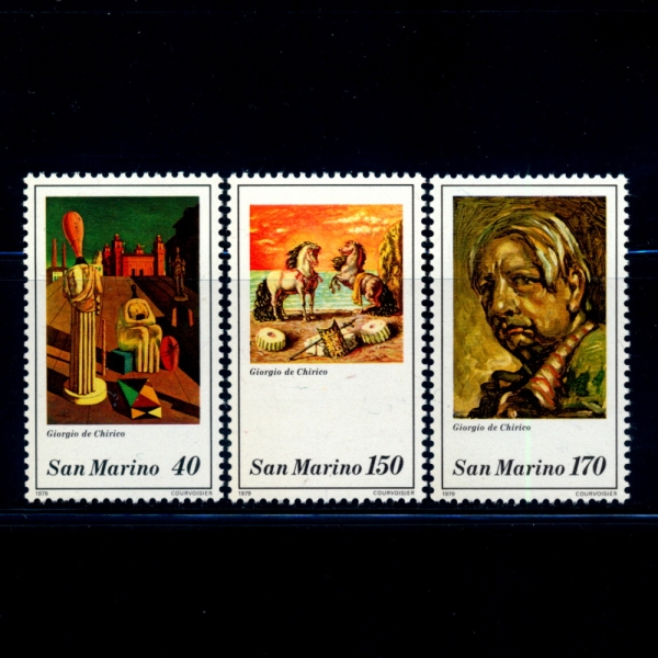 SAN MARINO(�긶����)-#975~7(3��)-GIORGIO DE CHIRICO(�������� �� Ű����)-1979.12��
