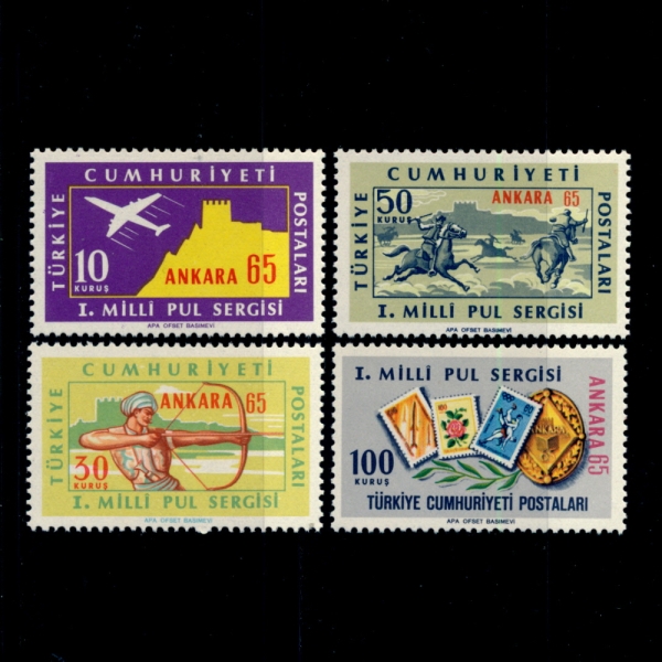 TURKEY(Ű)-#1670~3(4)-1ST NATL. POSTAGE STAMP EXHIBITION \"ANKARA 65\".(1965 \"ī 65\" 1ȸ  ǥ ȸ)-1965.10.25