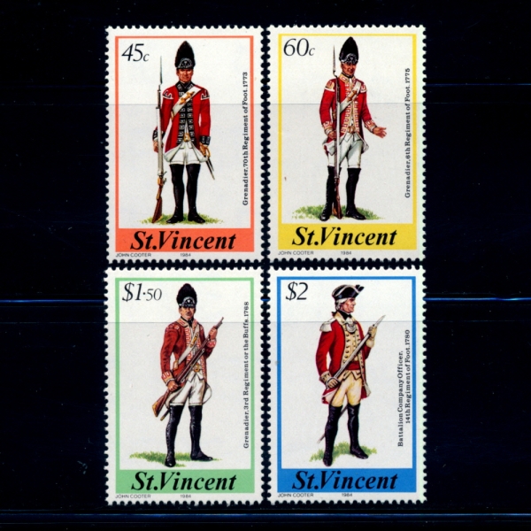 ST.VINCENT(Ʈ Ʈ)-#783~6(4)-MILITARY UNIFORMS()-1984.11.12