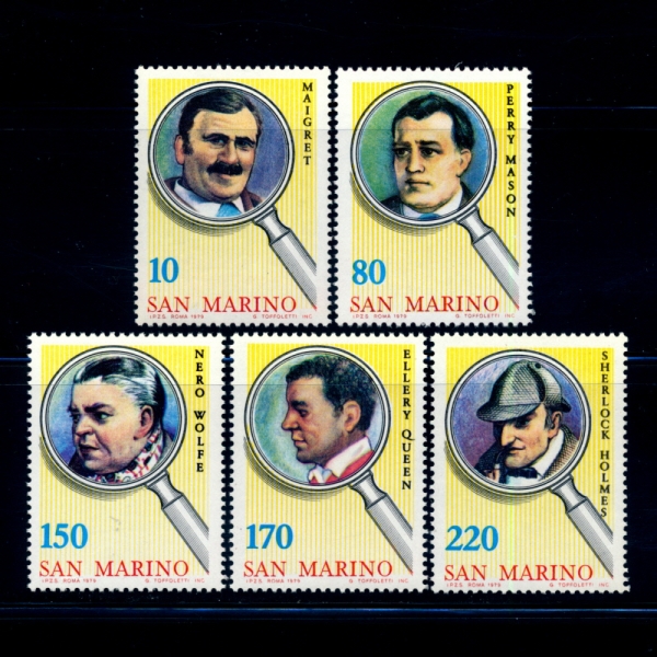 SAN MARINO(긶)-#949~53(5)-FICTIONAL DETECTIVES( Ž)-1979.7.12