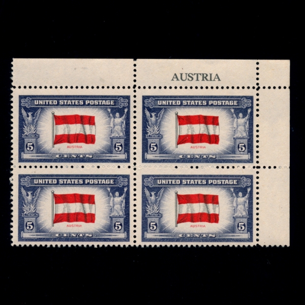 UNITED STATES(̱)-4 -#919-5C-FLAG OF AUSTRIA(Ʈ )-1943