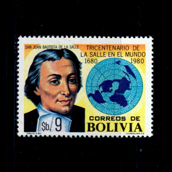 BOLIVIA(볼리비아)-#653-9b-LA SALLE AND WORLD MAP(라 살,세계지도)-1980년