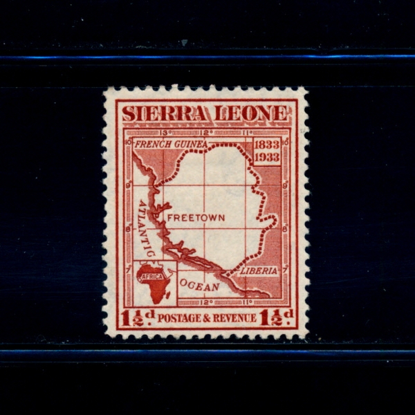 SIERRA LEONE(ÿ󸮿)-#155-1 1/2p-MAP OF SIERRA LEONE()-1933.10.2