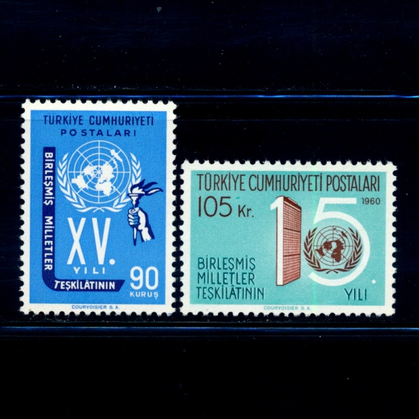 TURKEY(Ű)-#1497~8(2)-15TH ANNIV. OF THE UNITED NATIONS( 15ֳ)-1960.10.24