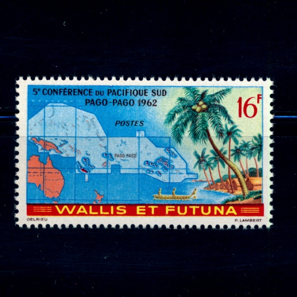 WALLIS AND FUTUNA ISLANDS(и Ǫ )-#158-16f-MAP OF SOUTH PACIFIC( )-1962.7.18