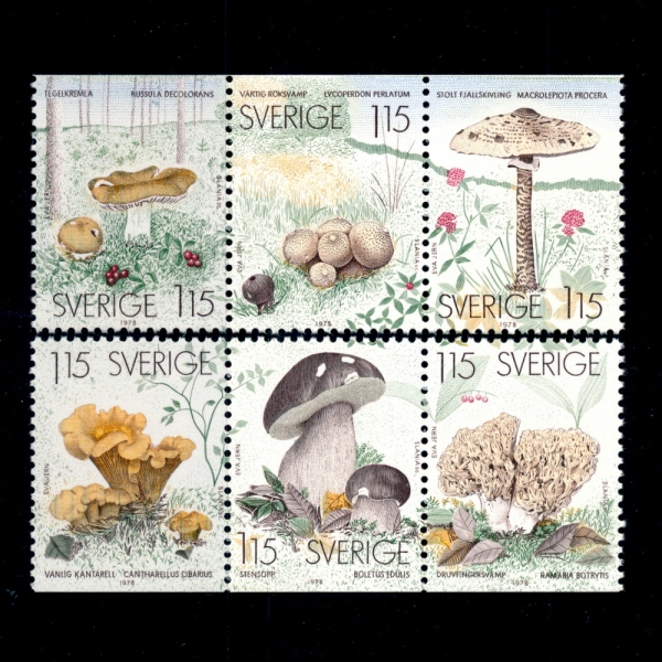 SWEDEN()-#1259~64(6)-EDIBLE MUSHROOMS(Ŀ )-1978.10.7