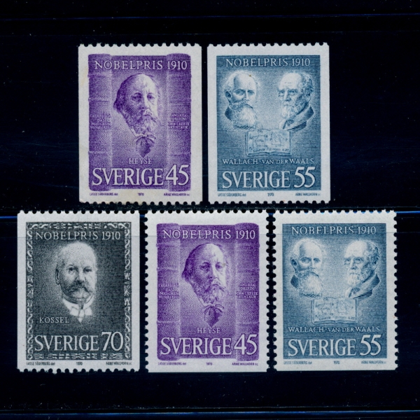 SWEDEN()-#878~82(5)-PAUL JOHANN LUDWIG HEYSE, OTTO WALLACH, JOHANNES DIDERIK VAN DER WAALS AND ALBRECHT KOSSEL(Ŀ  Ʈ  , жũ,ϳ׽ 𵥸   ߽,˺극Ʈ ڼ)-1970.12.10