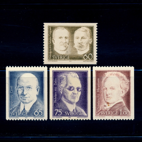 SWEDEN()-#986~9(4)-PAUL SABATIER, VICTOR GRIGNARD, DR. ALEXIS CARREL, NILS GUSTAF DALEN AND GERHART HAUPTMANN( Ƽ,丣 ׸ĸ,˷ý ī,ҽ Ÿ ޷,ԸϸƮ ϿƮ)-1972.12.8