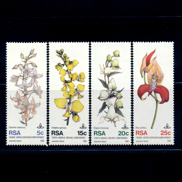 SOUTH AFRICA(īȭ)-#553~6(4)-ORCHIDS()-1981.9.11