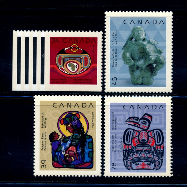 CANADA(ĳ)-#1294~7(4)-INDIAN ARTS(ε )-1990.10.25