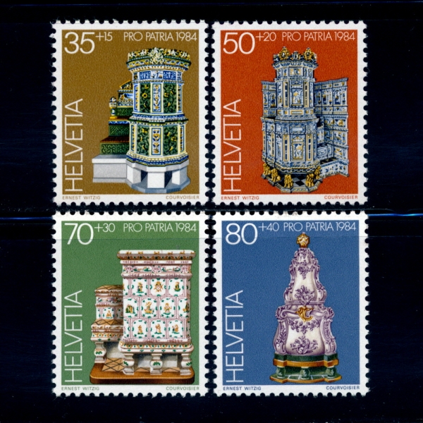 SWITZERLAND()-#B505~8(4)-CERAMIC TILED STOVES( )-1984.5.24