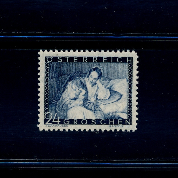 AUSTRIA(Ʈ)-#376-24g-\"MOTHER AND CHILD\", BY JOSEPH DANHAUSER(  Ͽ, \"ӴϿ \")-1935.5.1