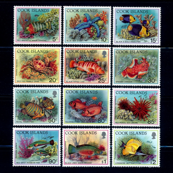 COOK ISLANDS(쿡 제도)-#A115(12종)-MARINE LIFE(해양 생물)-1992년