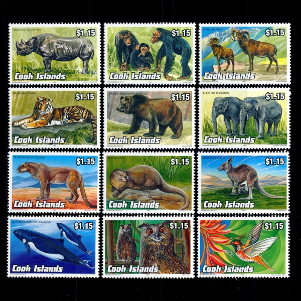 COOK ISLANDS( )-#1095~106(12)-ENDANGERED WILDLIFE( ⿡ ó )-1992