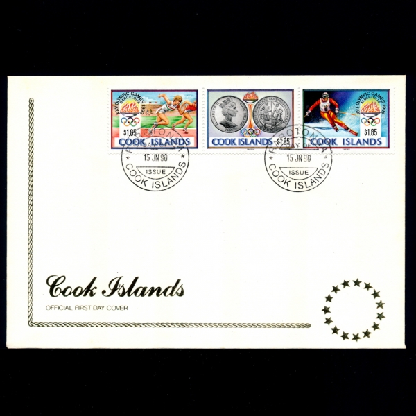COOK ISLANDS(쿡 제도)-#1039a~c(3종)-초일봉투(FDC)-1992 OLYMPICS(1992 바르셀로나 올림픽)-1990.6.15일 