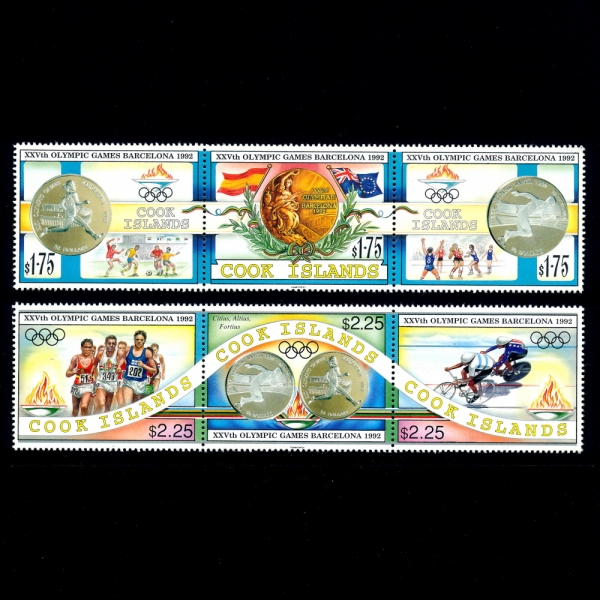 COOK ISLANDS(쿡 제도)-#1108~9(6종)-1992 OLYMPICS(1992 바르셀로나 올림픽)-1992.6.24일