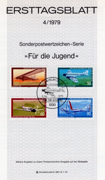 GERMAN OCCUPATION STAMPS()-#9NB153~6(4)-AVIATION(װ)- ߽øī(MAXIMUMCARD)-1979.4.5