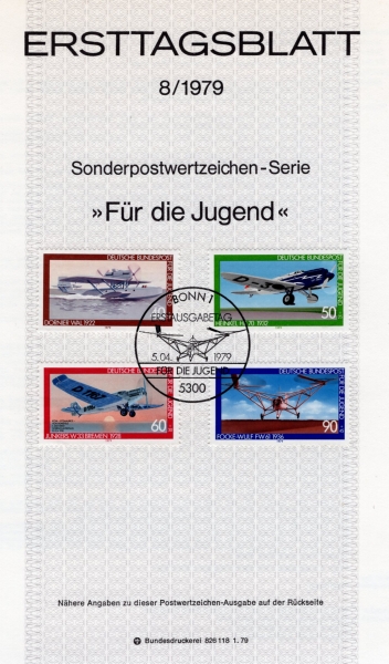 GERMANY()-#B558~561(4)-DORNIER WAL, 1922()- ߽øī(MAXIMUMCARD)-1979.4.5