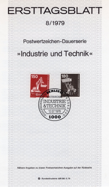 GERMAN OCCUPATION STAMPS()-#9N371,373(2)-POWER SHOVEL AND PAYLOADER( , δ)- ߽øī(MAXIMUMCARD)-1979.7.12