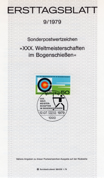 GERMAN OCCUPATION STAMPS()-#9N428-50pf-TARGET AND ARROWS(Ÿ, ȭ)- ߽øī(MAXIMUMCARD)-1979.7.12