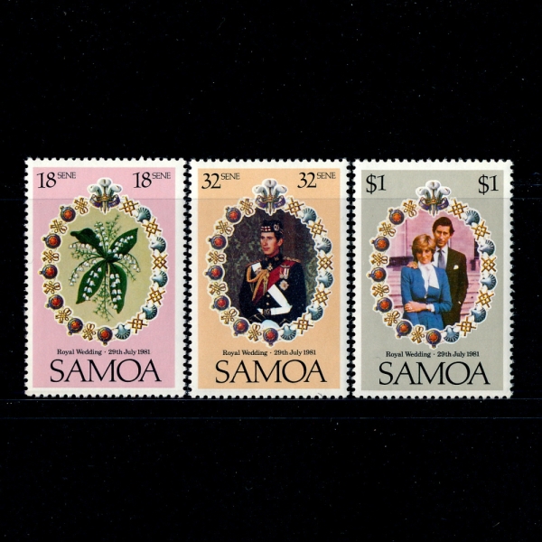 SAMOA(사모아)-#558~60(3종)-PRINCE CHARLES AND LADY DIANA(찰스황태자와 다이애나공주)-1981.7.22일