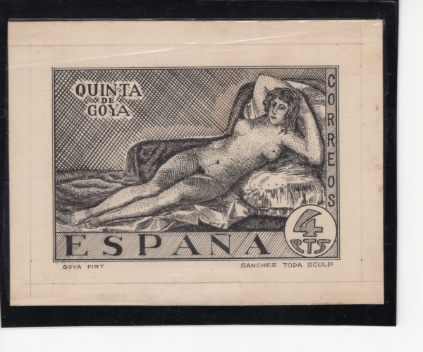 SPAIN()-ä -#398-4c-\"LA MAJA DESNUDA\" AND TO COMMEMORATE THE DEATH OF FRANCISCO DE GOYA Y LUCIENTES(ý ȣ  ,   Maja)-1930.6.15