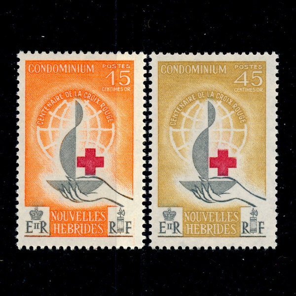 NEW HEBRIDES,BRITISH(�� ��긮��-������)-#94~5(2��)-RED CROSS(������)-1963.9.2��
