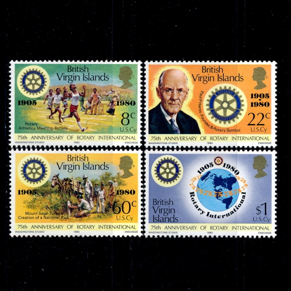 VIRGIN ISLANDS( )-#381~4(4)-PAUL HARRIS AND ROTARY EMBLEM( ۽ ظ, Ÿ)-1980.3.3