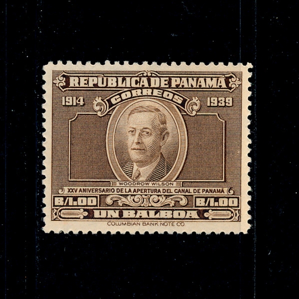PANAMA(ĳ)-#330-1b-WOODROW WILSON( )-1939.8.15