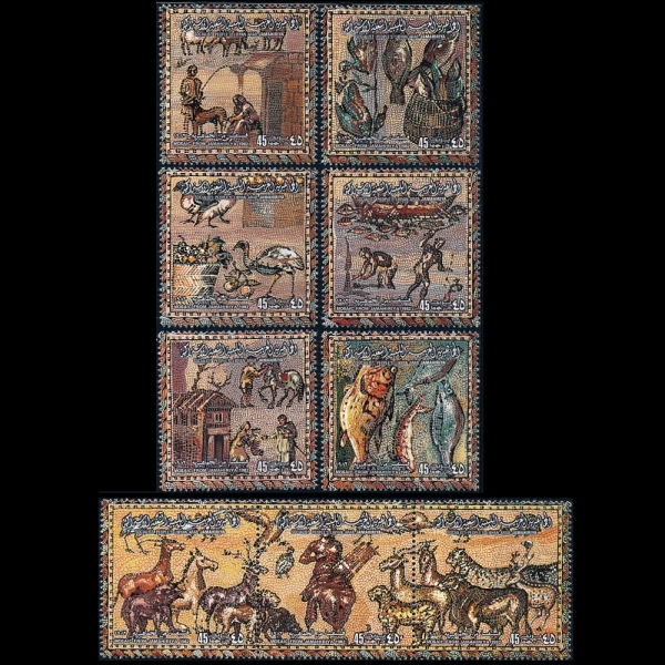 LIBYA()-#1148a~i(9)-ROMAN MOSAIC(θ ũ)-1983.12.1