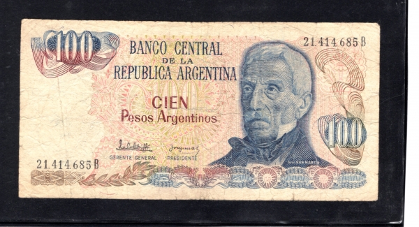 ARGENTINA-ƸƼ-#297-100 PESOS-GEN. JOSE DE SAN MARTIN(Ʊ⳯)-1973