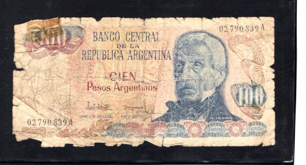ARGENTINA-ƸƼ-#297-100 PESOS-GEN. JOSE DE SAN MARTIN(Ʊ⳯)-1973