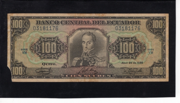 ECUADOR-���⵵��-P123-100 SUCRES-1986��