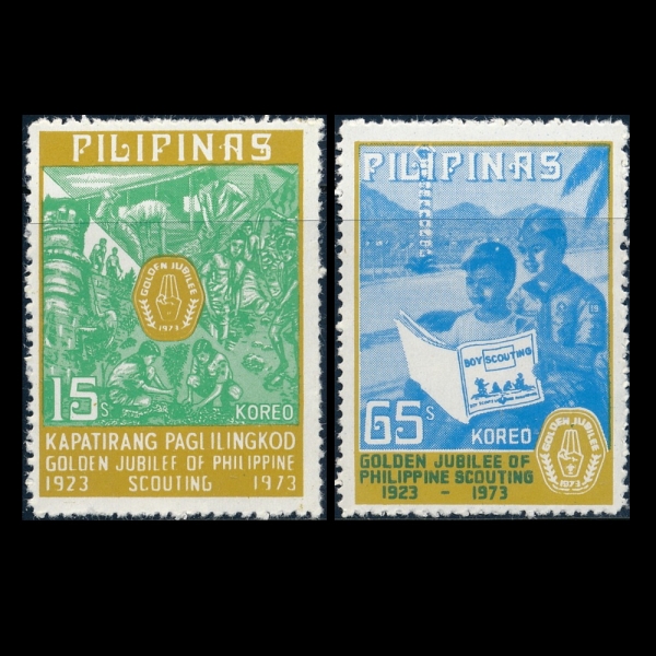PHILIPPINES(ʸ)-#1221~2(3)-50TH ANNIV. OF PHILIPPINE BOY SCOUTS.( īƮ)-1973.12.28
