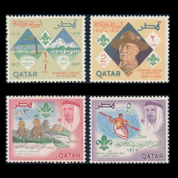 QATAR(īŸ)-#125A~D(4)-60TH ANNIV. OF THE BOY SCOUT MOVEMENT( īƮ)-1967.9.15