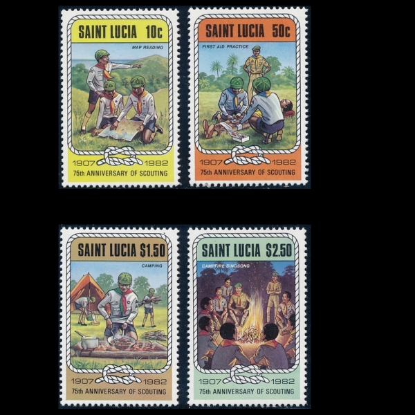 ST. LUCIA(Ʈ þ)-#587~90(4)-SCOUTING YEAR(īƮ )-1982.8.4