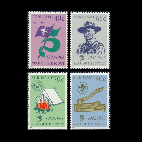 SURINAM()-#625~8(4)-SCOUTING YEAR(īƮ )-1983.2.22