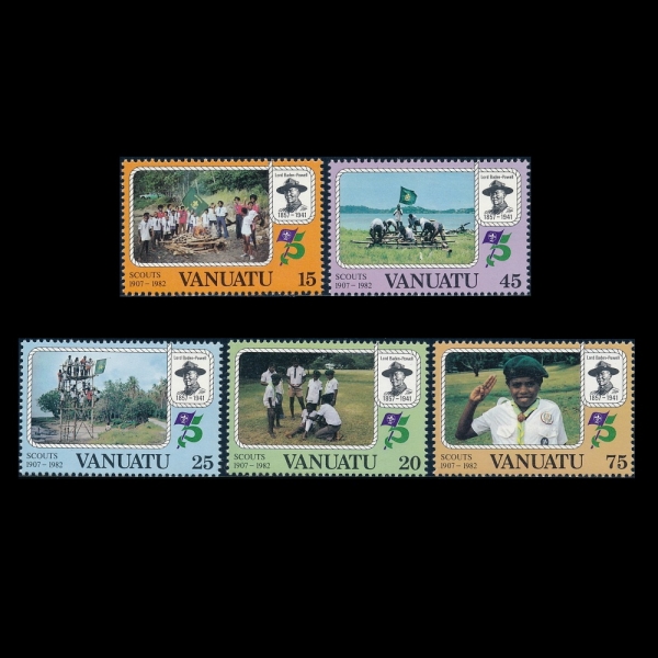 VANUATU(ٴ)-#337~41(5)-SCOUTING YEAR(īƮ )-1982.9.1