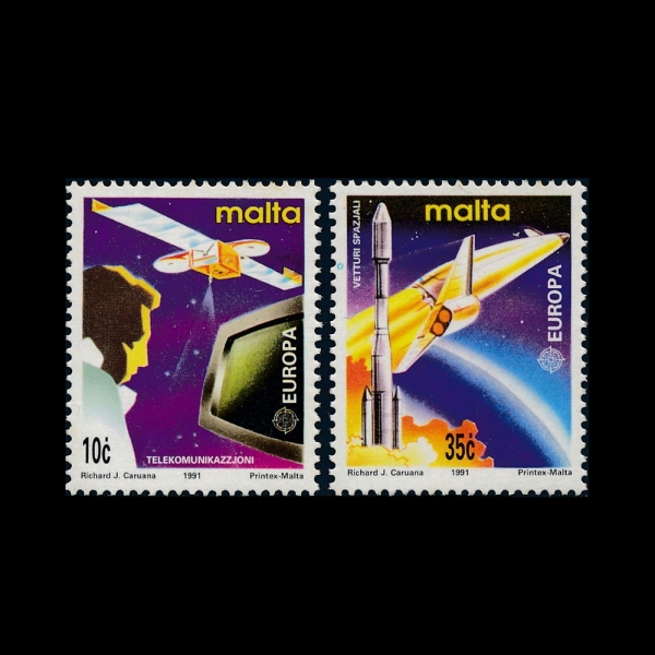 MALTA(Ÿ)-#769~70(2)-EUROSTAR AND ARIANE 4, SPACE PLANE(, Ƹ 4ȣ)-1991.3.16