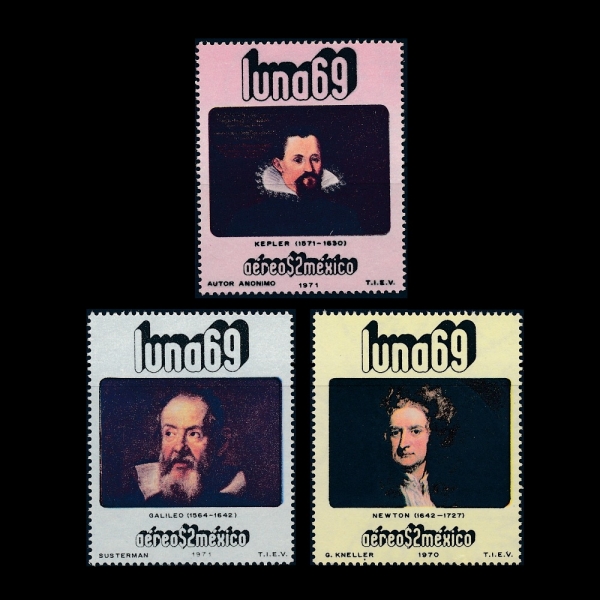 MEXICO(߽)-#C377~9(3)-ISAAC NEWTON, GALILEO AND JOHANNES KEPLER( ,  , ϳ׽ ÷)-1971.2.27
