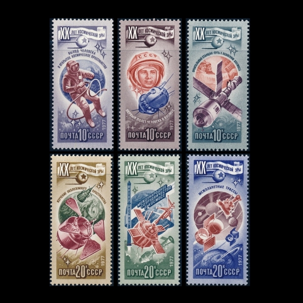 RUSSIA(þ)-#4589~94(6)-20TH ANNIV. OF SPACE RESEACH(  20ֳ)-1977.10.4